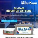 Su-Kam 48 Months Warranty Tubular Inverter Battery (160 Ah, Power Supreme ST160048 With Falcon+1500(LCD&Copper Transformer))