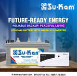 Su-Kam 48 Months Warranty Tubular Inverter Battery  (160 Ah, Power Supreme+ST160048 With Shark 875)
