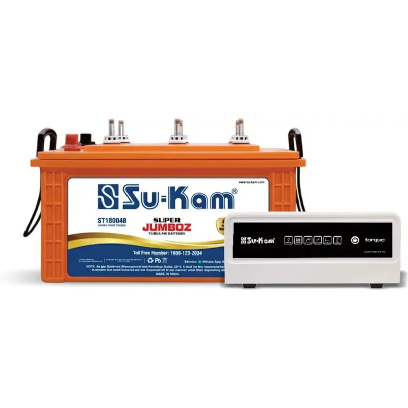 Su-Kam 48 Months Warranty Tubular Inverter Battery  (180 Ah, Super Jumboz ST180048 With Falcon+1500(LCD&Copper Transformer))